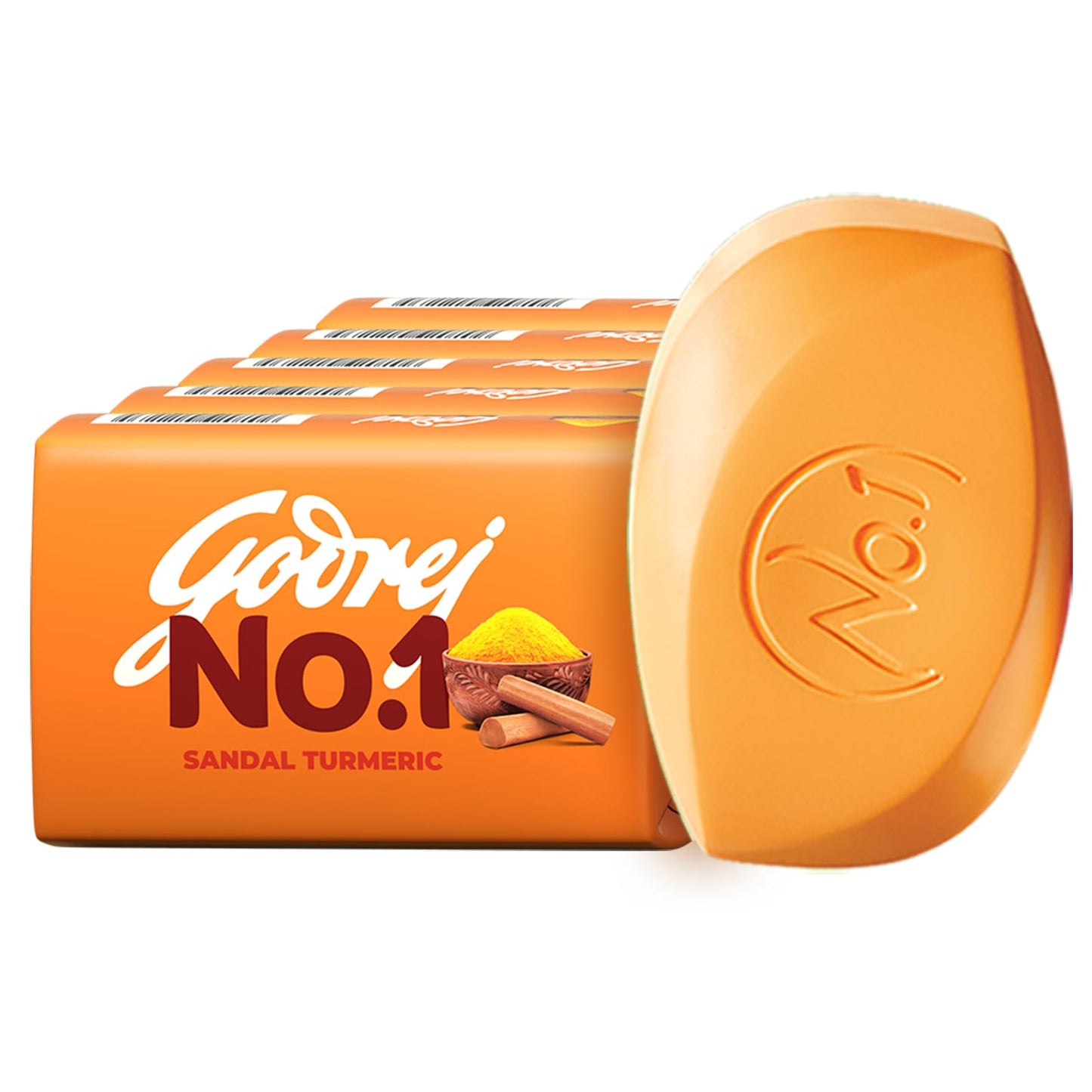 Godrej No.1 Bathing Soap, Sandal & Turmeric, 100g (Pack of 5) buy 4 get 1 free