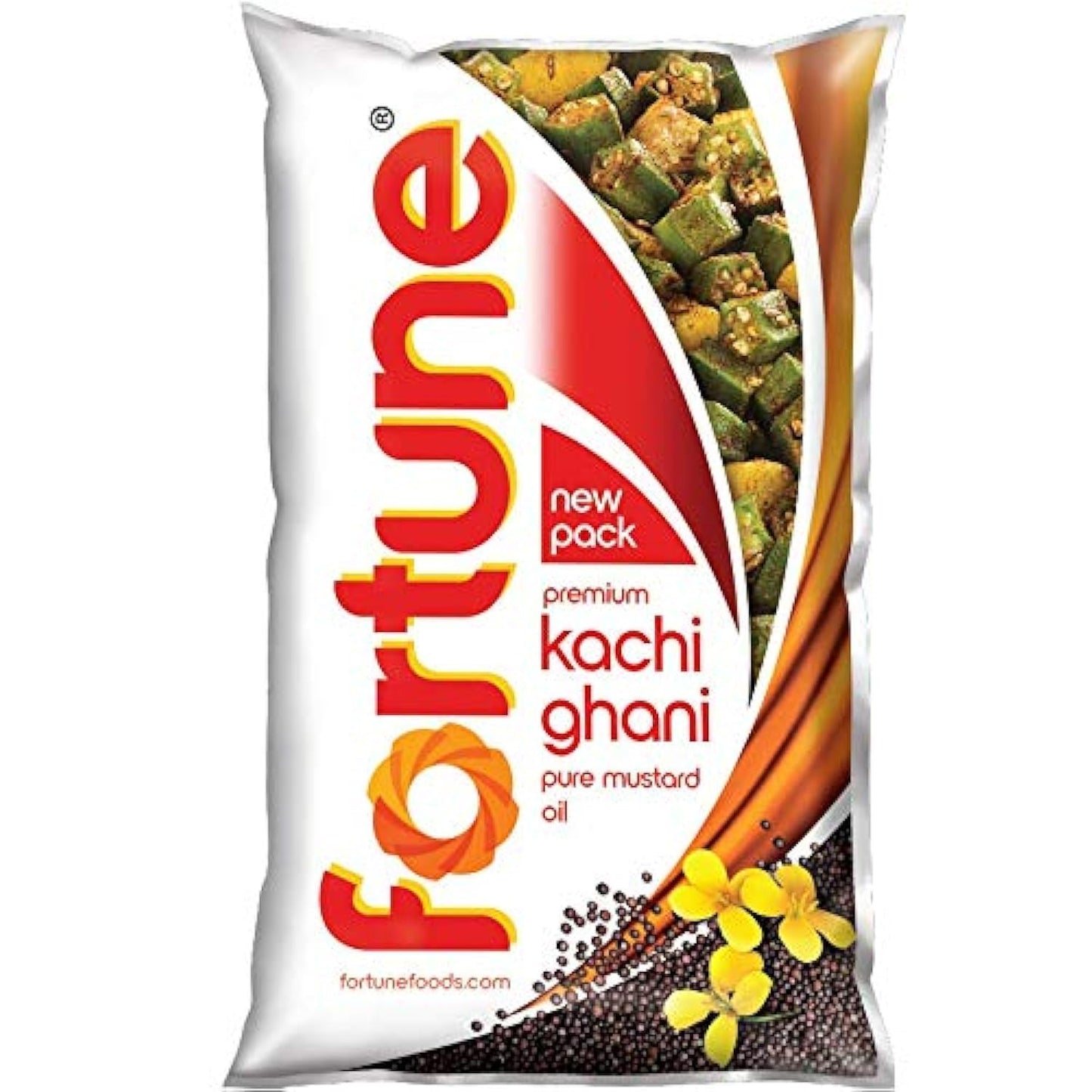 fortune mustard oil kachi ghani  1 liter pouch