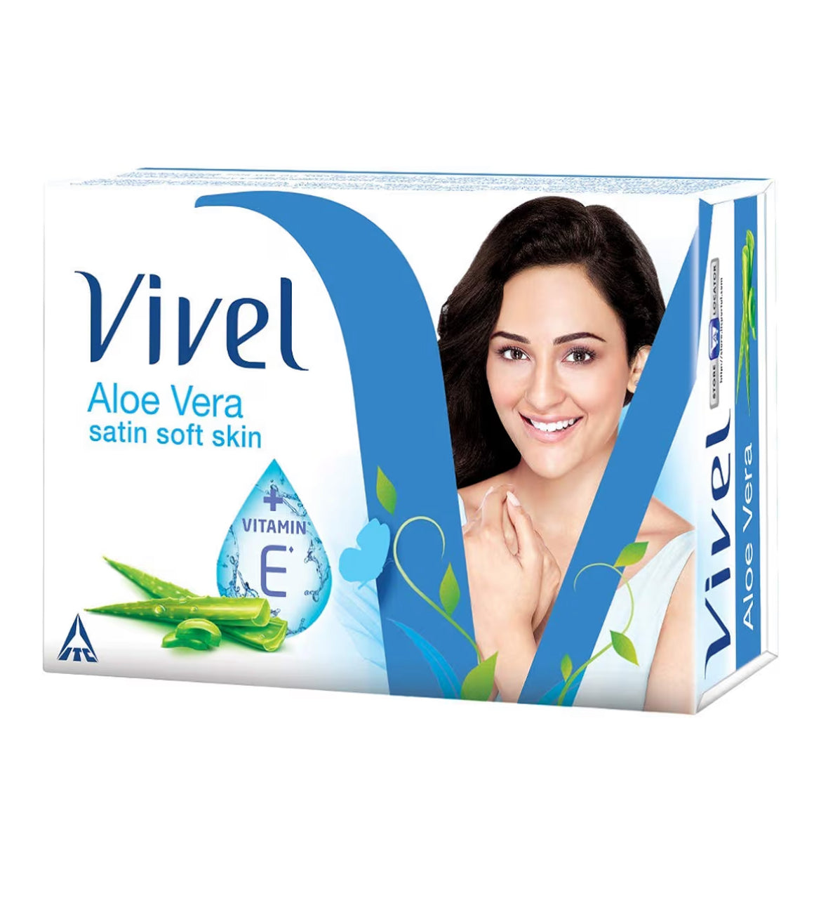 Vivel Aloe Vera Grade 1 Bathing Soap with Vitamin E for Soft Glowing skin. (Buy 4 get 1 free) (90g*4)=450g